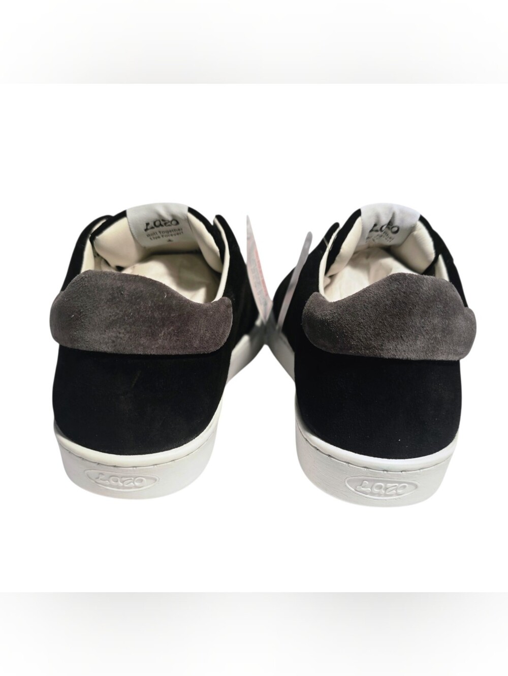 Lazo Halo Eco Suede Sneakers Black Womens 7.5 Mens 6 - Picture 10 of 15